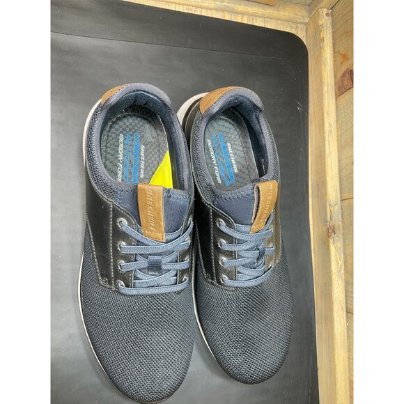 Skechers Mens Relaxed Fit Memory Foam 58817 Casual Sneakers Navy Size 9.5 - Picture 3 of 7
